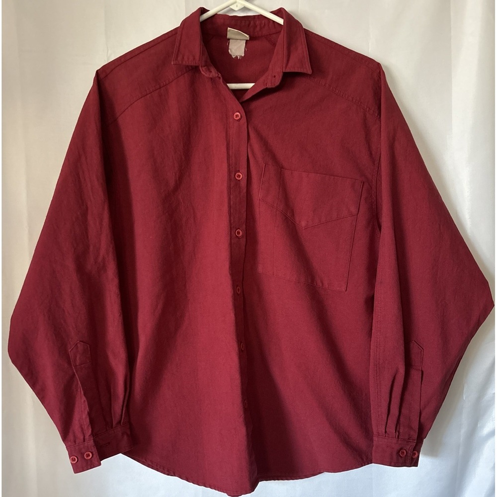 Vintage Red Lee Cooper? Mens Size S(PTP‎ 22") Button Up Shirt/jacket Back Button
